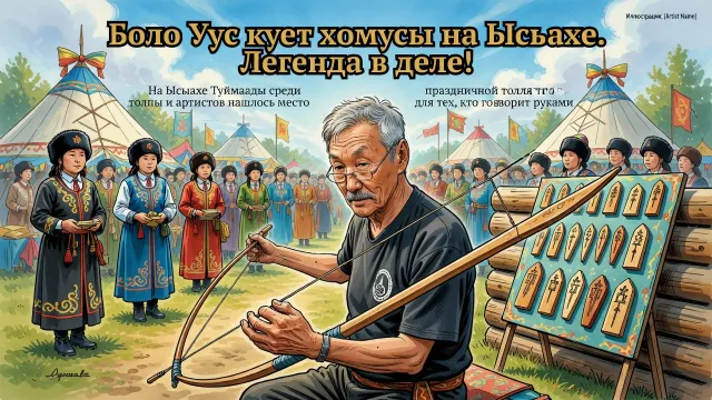 Боло Уус кует хомусы на Ысыахе. Легенда в деле!